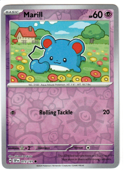 MARILL 073/191 SURGING SPARKS POKEMON (REVERSE HOLO, NM) - Image 1