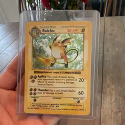 Pokemon Wizards Raichu 14/102 Base Set 1st Edition Holo Rare 1999 English 80HP - Image 3