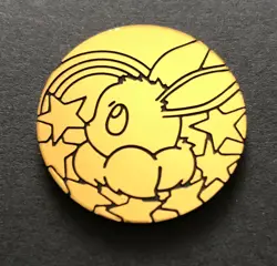 Eevee Pokemon Coin Small Plastic Gold Token Japan 2022 Centre - Image 1