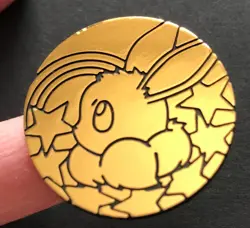 Eevee Pokemon Coin Small Plastic Gold Token Japan 2022 Centre - Image 4