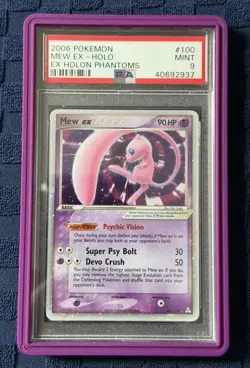 2006 Pokemon Mew EX Holo Holon Phantoms #100 PSA 9 - Image 2