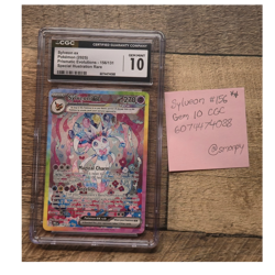 CGC 10 GEM MINT Sylveon ex 156/131 Sv Prismatic Evolutions SIR Holo Eng 2025 - Image 1