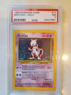 Mewtwo 010/102 Base Set Holo 1999 pokemon game psa 7 2447861 - Image 1
