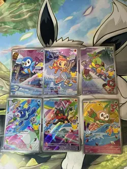 Pokemon First Partner Illustration Promo Sinnoh And Alola Starters Lot Cards - Image 1
