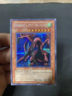 Harpie's Pet Dragon Forbidden Memories FMR-002 Yugioh Card Prismatic Secret LP- - Image 1