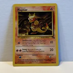 Pokemon TCG Magmar Fossil Regular Uncommon 70 HP 39/62 English Card NM/LP - Image 1