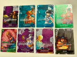 One Piece Winner Lot of 8 Cards. Portgas.D.Ace, Shanks, Vinsmoke, Tsuru - Image 1