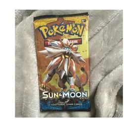 Pokemon TCG Sun & Moon Booster Pack 10 Cards English Solgaleo Trading Card - Image 1