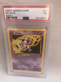 PSA 7 WOTC 2000 Base Set 2 Mr. Mime 27/130 Non Holo Rare Card NM - Image 1