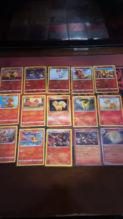 Pokemon TCG Card Lot of 15 Fire Type Litleo, Heatran, Scorbunny, Magmar - Image 1