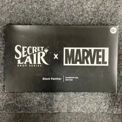 MTG: Secret Lair X Marvel Black Panther Rainbow Foil Ed, Sealed Sleeve has Wear - Image 1