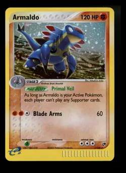 Armaldo 1/100 EX Sandstorm 2003 Rare SWIRL Holo e-Series Pokemon Card TCG - Image 1