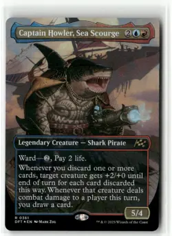 Captain Howler, Sea Scourge Borderless FOIL Aetherdrift MTG NM - Image 1