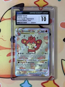 Pokemon Simisear VSTAR Crown Zenith GG37/GG70 CGC 10 Holo 2023 - Image 1