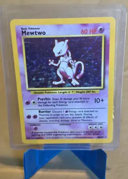 Mewtwo Holo Rare Base Set 10/102 1999 Wizards pokemon TCG - Image 1