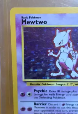Mewtwo Holo Rare Base Set 10/102 1999 Wizards pokemon TCG - Image 3
