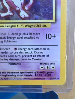 Mewtwo Holo Rare Base Set 10/102 1999 Wizards pokemon TCG - Image 5
