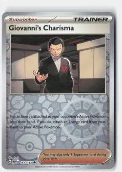 GIOVANNI'S CHARISMA 161/165 UNCOMMON 151 POKEMON REVERSE HOLO NM - Image 1