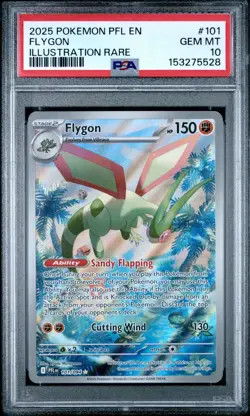 2025 POKEMON PFL EN-PHANTASMAL FLAMES ILLUSTRATION RARE #101 FLYGON PSA 10 - Image 1