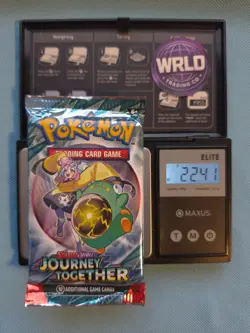 Weighed 22.41g Pokemon TCG Journey Together Booster Pack Sealed Heavy Weight - Image 1