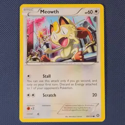 Meowth 88/114 - Steam Siege - Common Pokemon Card - NM - Image 1