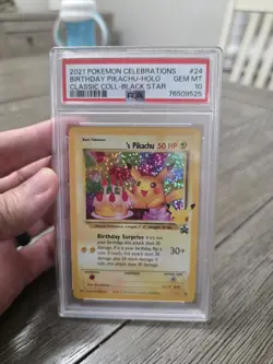 Pokemon Birthday Pikachu Holo 2021 Celebrations Classic Collection #24 PSA 10 - Image 1