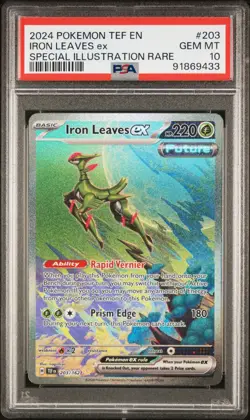 2024 Pokemon S&V Temporal Forces IRON LEAVES ex SIR #203/162 PSA 10 - Image 1