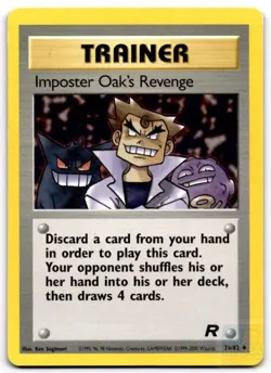 Imposter Oak's Revenge 76/82 Uncommon Team Rocket Pokemon Unlimited MP - Image 1