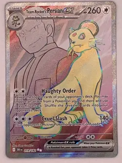 Pokemon TCG Team Rockets Persian EX 219/182 Full Art Ultra Rare - Image 1