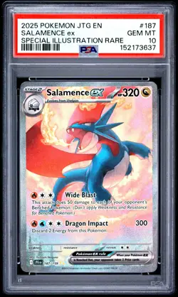 2025 POKEMON JTG EN-JOURNEY TOGETHER #187 SALAMENCE EX PSA 10 - Image 1