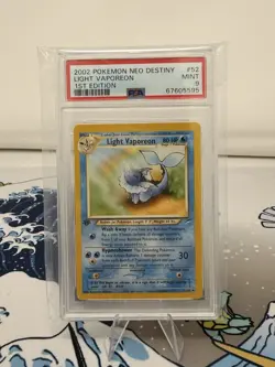 2002 Pokemon Neo Destiny 1ST Edition Light Vaporeon #52 PSA 9 - Image 1