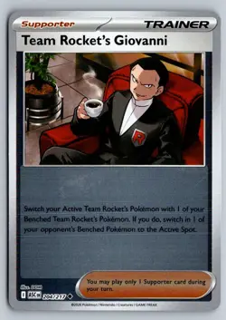 Team Rocket's Giovanni 204/217 Uncommon Ascended Heroes Pokemon Reverse Holo NM - Image 1