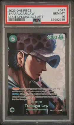 2023 Trafalgar Law One Piece OP04 SP OP01 047 Alt Art English PSA 10 GEM MINT - Image 1