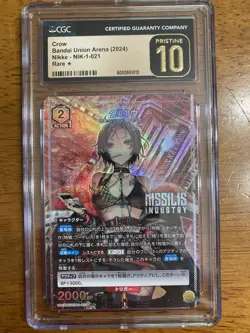 Bandai Union Arena Nikke Crow NIK-1-021 Rare Holo CGC Pristine 10 2024 - Image 1