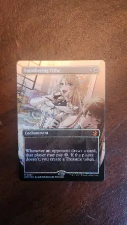 MTG Smothering Tithe Borderless Anime Confetti FOIL NM - Wilds of Eldraine WLD - Image 1