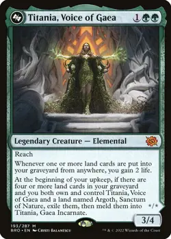NM Titania, Voice of Gaea, MTG, The Brothers' War, Magic the Gathering, 193 - Image 1