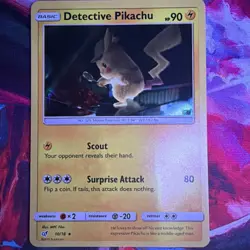 The Pokemon Company Detective Pikachu 10/18 Holo Rare 90 HP Basic Pokemon TCG - Image 1