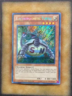 Yugioh Electromagnetic Turtle YGLD-ENA00 Secret Rare Limited Edition LP - Image 1