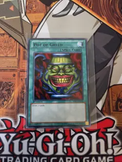 YUGIOH POT OF GREED BP01-EN034 BLACK RARE 1ST ED NM/VLP - Image 1