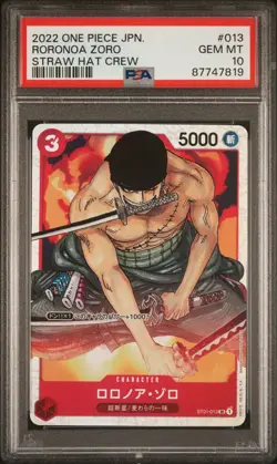 PSA 10 One Piece Japanese Roronoa Zoro ST01-013 Straw Hat Crew - Image 1