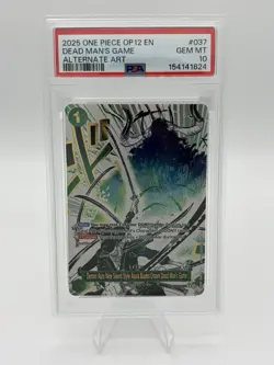 2025 ONE PIECE OP12-ALT ART DEMON AURA NINE-SWORD STYLE DEAD MAN'S GAME PSA 10 - Image 1