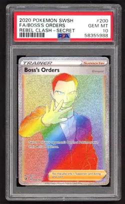 Pokemon Cards - PSA 10 Boss's Orders 200/192 - Rebel Clash Secret - GEM MT PSA10 - Image 1
