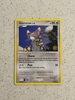 Glameow 83/130 Stamped Holiday Advent Calendar Snowflake Pokemon Card LP - Image 1