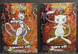 MEW X MEWTWO LOT - POKEMON CRYSTAL CARD COLLECTION CCG CRACKED HOLO - Image 1