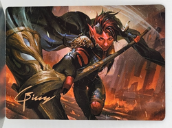 Karlach, Fury of Avernus Art Card (34/81) (Gold-Stamped Signature) - Art Series: - Image 1