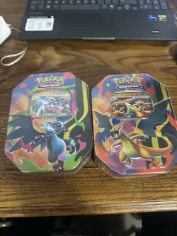 Pokemon Mega Charizard X & Y Tin Set English Trading Card Game - Image 1