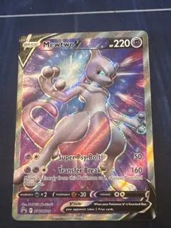 Pokemon TCG Mewtwo v SWSH229 Ultra Rare Black Star Promo Card NM Condition - Image 1