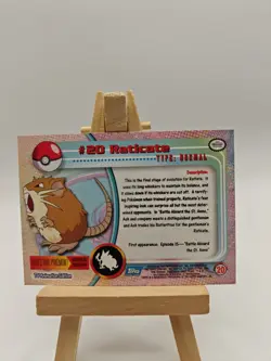 Pokemon Card Raticate #20 Topps Trading Cards Series 1 - Image 2