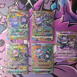 5 card Set Pokemon Gengar Graffiti Set ACG Custom Made FanArt Holo With Texture - Image 1