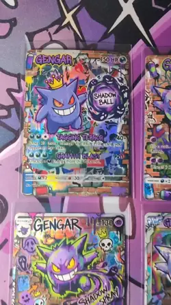 5 card Set Pokemon Gengar Graffiti Set ACG Custom Made FanArt Holo With Texture - Image 2